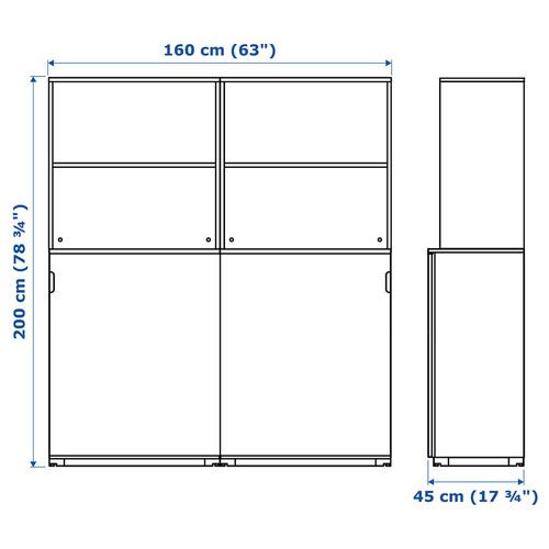 GALANT Storage combination w sliding doors, white, 160x200 cm