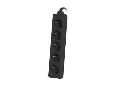 Lanberg Power Strip 5xFR, full CU, 1.5m, black