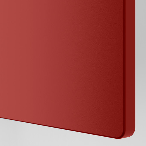 SMÅSTAD / PLATSA Storage combination, white red/stripe with 3 drawers, 120x42x123 cm