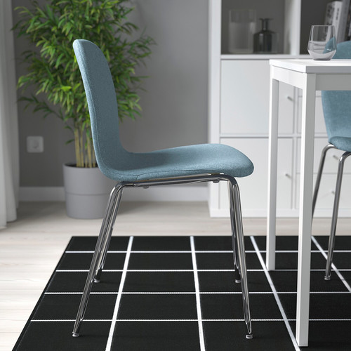 KARLPETTER Chair, Gunnared light blue/Sefast chrome-plated
