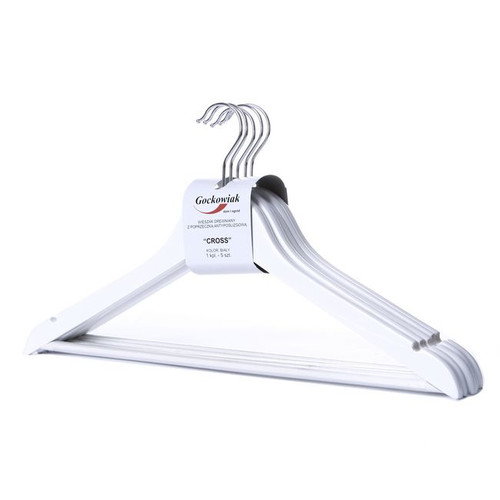 Wooden Clothes Hanger Cross 5pcs, white