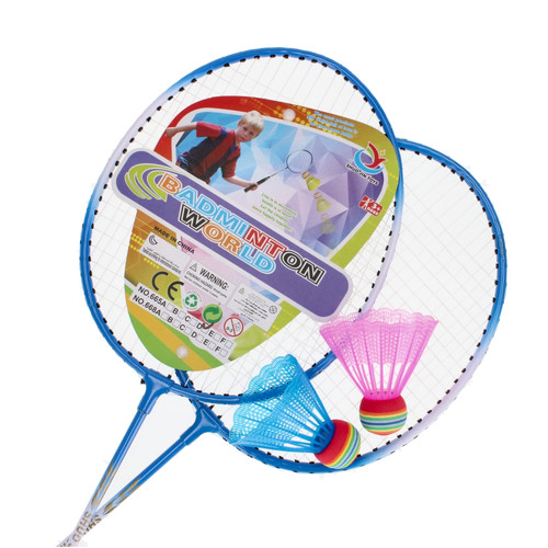 Badminton World Set with 2 Shuttlecocks, random colours, 14+