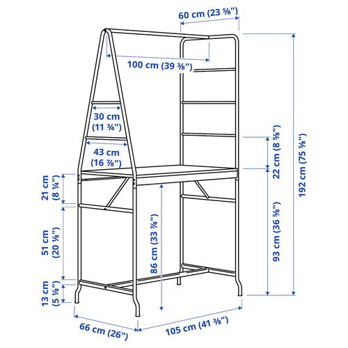 HÅVERUD / DALFRED Table and 2 stools, black/black, 105 cm