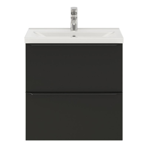 Goodhome Wall-mounted Basin Cabinet Imandra Slim 60cm, matt black