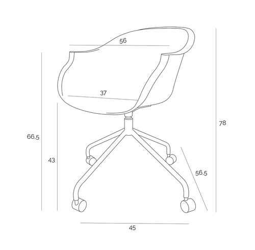 Chair with Castors Roundy, black