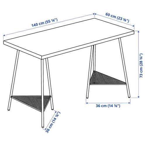 MÅLSKYTT / TILLSLAG Desk, birch/green, 140x60 cm