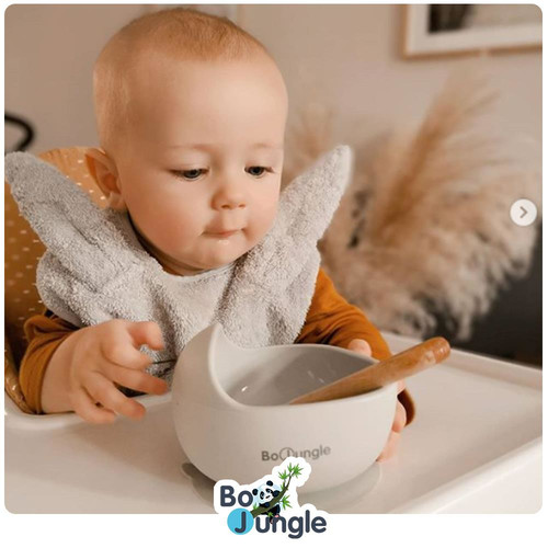 Bo Jungle B-Suction Bowl Silicone & Spoon Blue 6m+