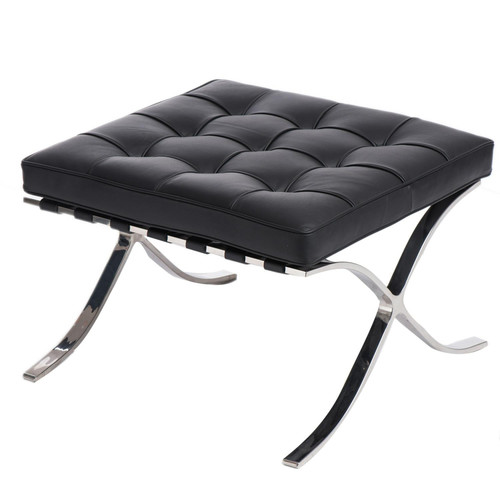 Footstool BA1, leather, black