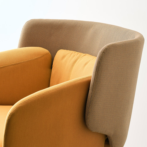 BINGSTA Armchair, Vissle dark yellow, Kabusa dark yellow