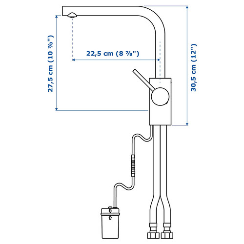 TÄMNAREN Kitchen mixer tap w sensor, stainless steel colour