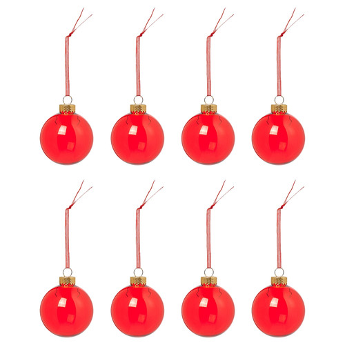 VINTERFINT Tree ornament, bauble glass/red, 6 cm