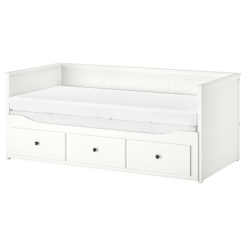 HEMNES Day-bed frame with 3 drawers, white, 80x200 cm