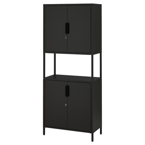 TROTTEN Cabinet with doors, anthracite, 70x173 cm