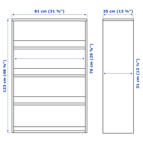 HAVSTA Shelving unit, white, 81x123x35 cm