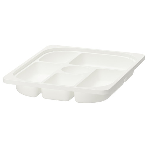 TROFAST Storage tray with compartments, white, 42x30x5 cm