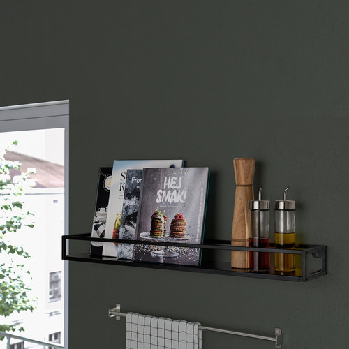 LINDÅSEN Display shelf, anthracite, 75 cm