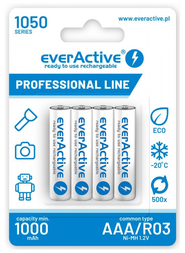 EverActive Professional Line R03/AAA 1000mAH Batteries 4 Pack