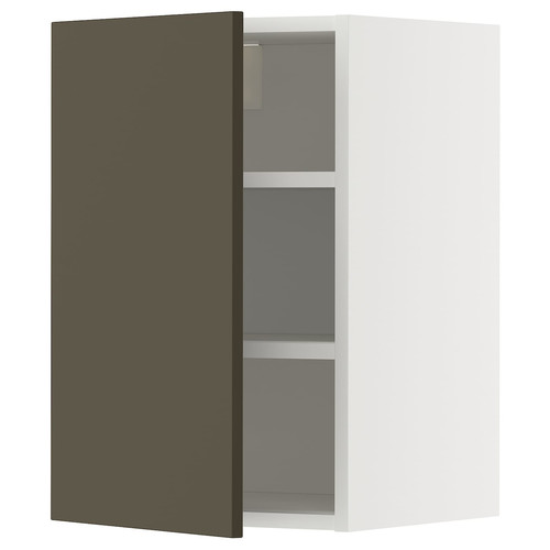 METOD Wall cabinet with shelves, white/Havstorp brown-beige, 40x60 cm