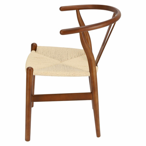 Dining Chair Wicker Natural, dark brown