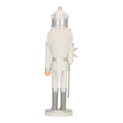 Nutcracker Christmas Decoration 28cm, white, crown