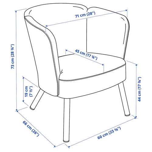 HERRÅKRA Armchair, Vissle grey