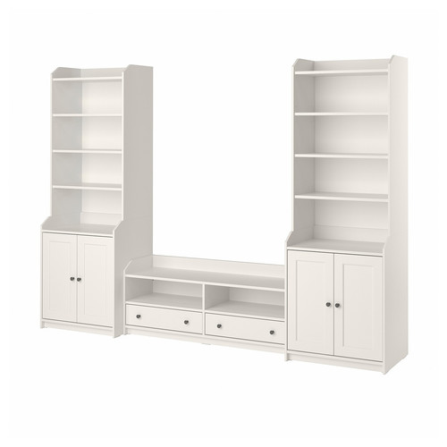 HAUGA TV/storage combination, white, 277x46x199 cm