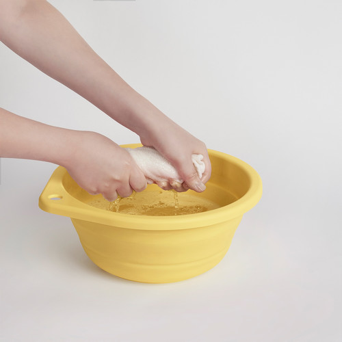 PEPPRIG Wash tub, foldable/yellow, 27 cm