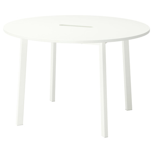 MITTZON Conference table, round/white, 120x75 cm