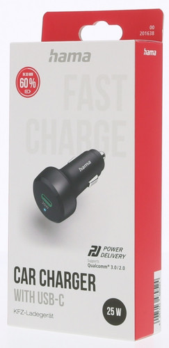 Hama Car Charger QC PD USB-C 25W, black