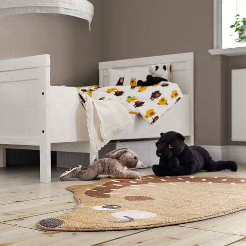 BRUMMIG Rug, hedgehog shaped/brown, 94x150 cm