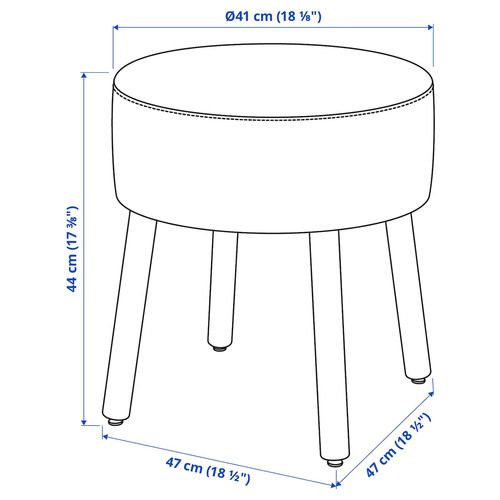 MÖRTFORS Pouffe, Diseröd dark yellow, 47x47 cm