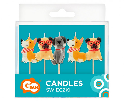 Candles Pickers Set of 5pcs Dogs