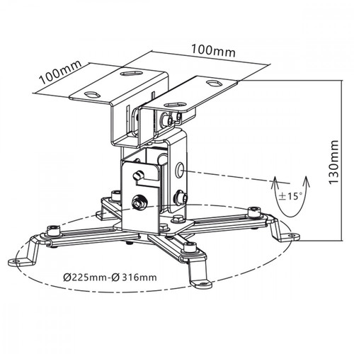 MacLean Ceiling Projector Mount 12cm 20kg MC-582