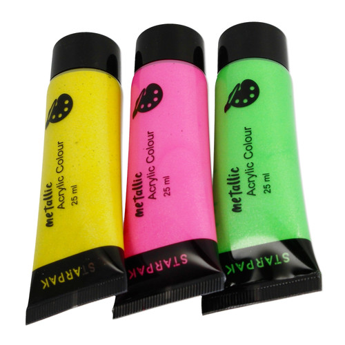 Starpak Metallic Acrylic Paints 8 Colours x 25ml