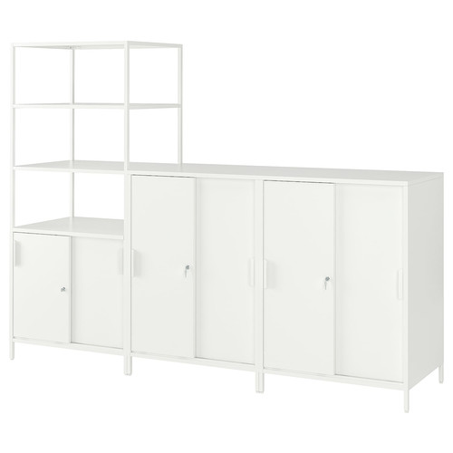 TROTTEN Cabinet combination, white, 240x180 cm