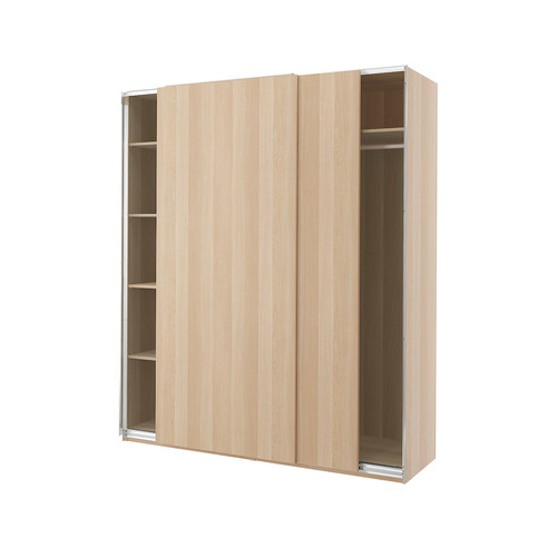 PAX / HASVIK Wardrobe, white stained oak effect/white stained oak effect, 200x66x236 cm