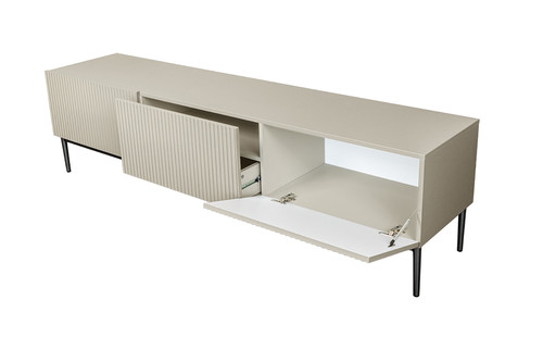 TV Cabinet Nicole 200 cm, cashmere, black legs