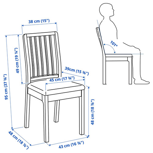 EKEDALEN Chair, oak effect/Hakebo beige