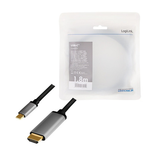 LogiLink Cable USB-C to HDMI 4K 60Hz 1.8m