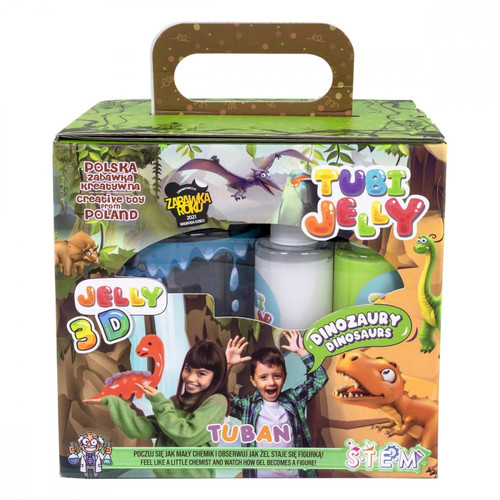 Tuban Creative Set Tubi Jelly Dinosaurs 6 Coloyrs & Small Aquarium 8+