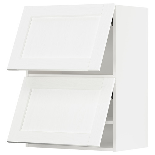 METOD Wall cab horizo 2 doors w push-open, white Enköping/white wood effect, 60x80 cm