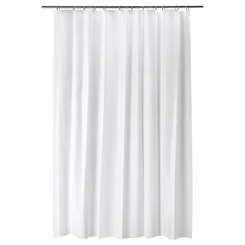 BJÄRSEN Shower curtain, white, 180x200 cm