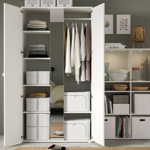 VIHALS Wardrobe with 2 doors, white, 105x57x200 cm