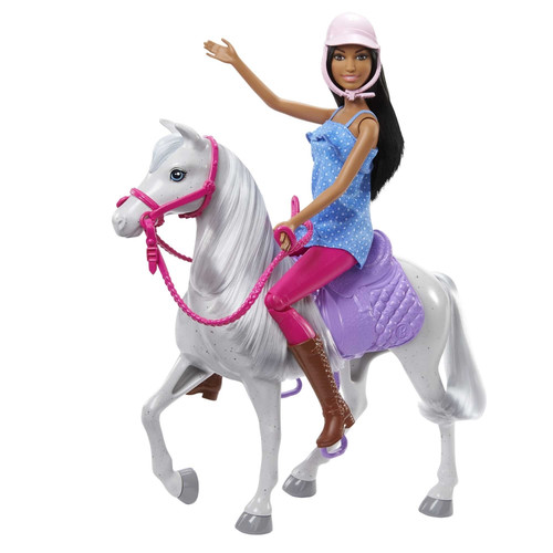 Barbie Doll And Horse With Saddle, Bridle And Reins HCJ53 3+