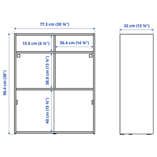 SPIKSMED Open shelving unit, light grey, 77x96x32 cm