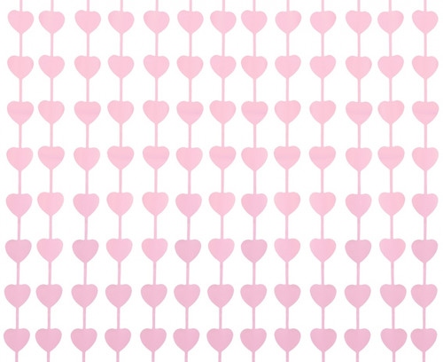 Fringe Deco Curtain 100x200cm Hearts, pink