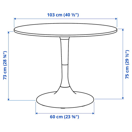 DOCKSTA / KRYLBO Table and 4 chairs, white white/Tonerud dark beige, 103 cm