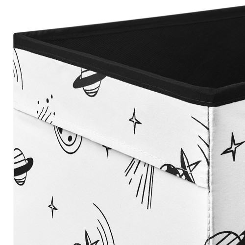 AFTONSPARV Box, space black/white, 33x38x33 cm