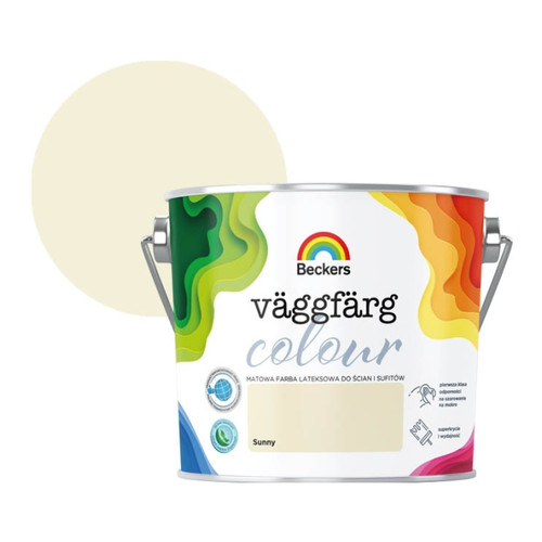 Beckers Matt Latex Paint Vaggfarg Colour 2.5l sunny