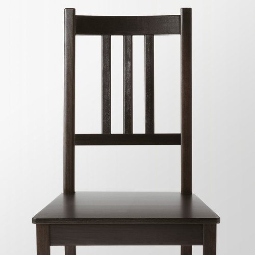 HAUGA / STEFAN Table and 4 chairs, grey/brown-black, 118x74 cm